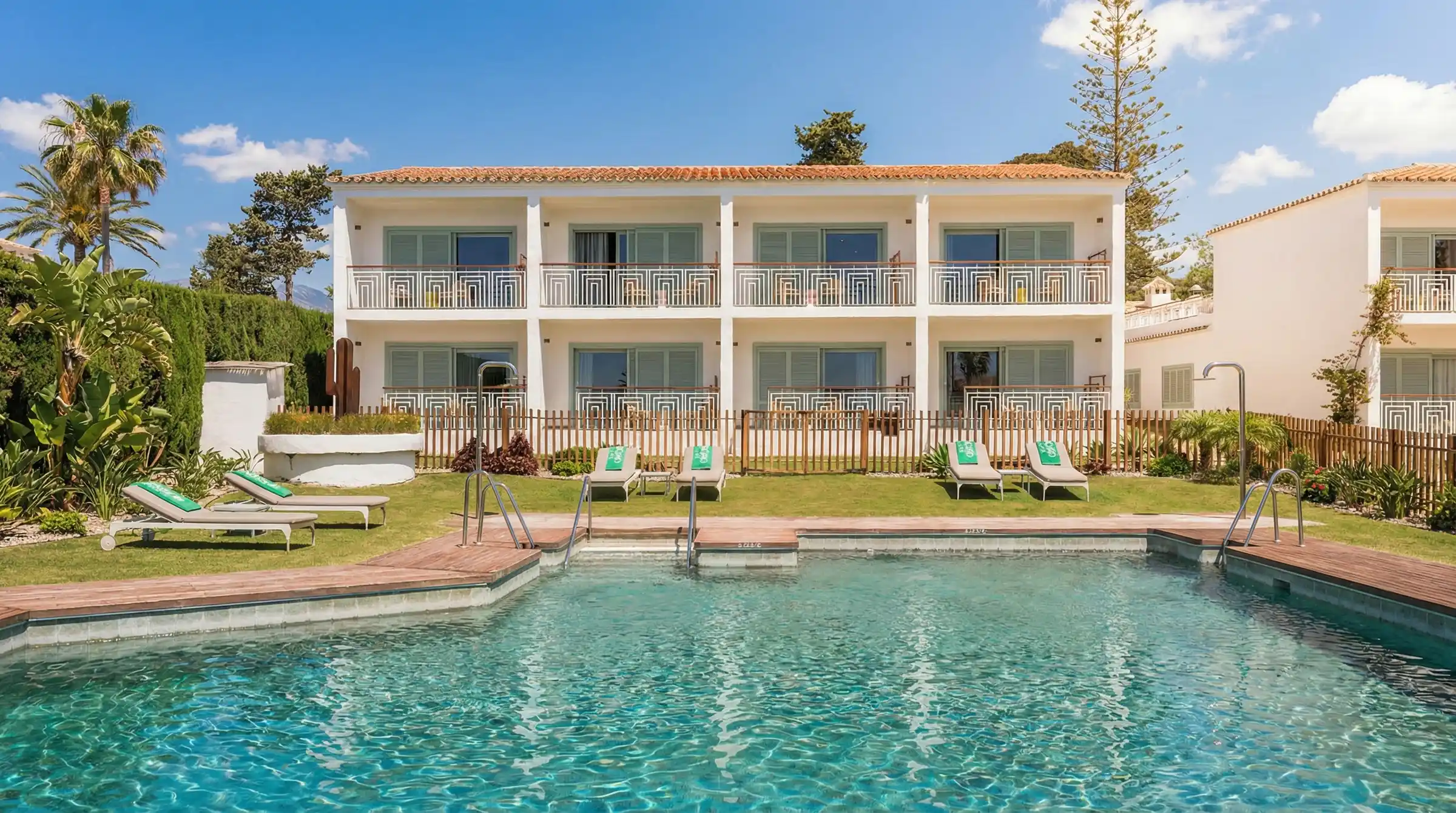 Boho Club pool in front of the main building